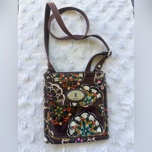 Fossil Multicolor Floral key-per Crossbody Bag